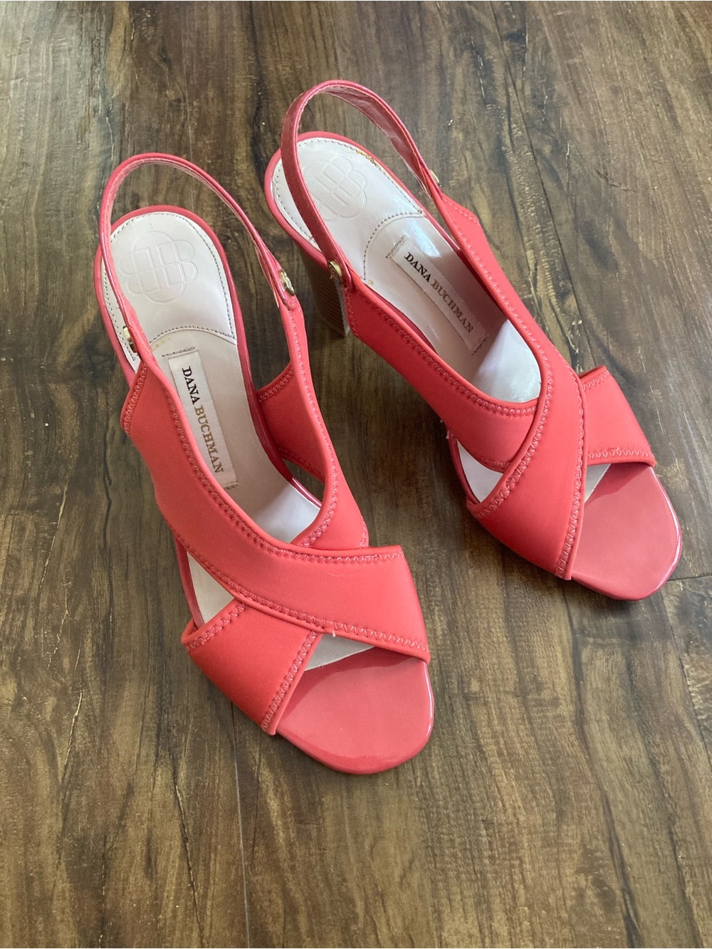 Dana Buchman Coral-Slingback Sandals with Chunky Heels Women’s Size 7.5